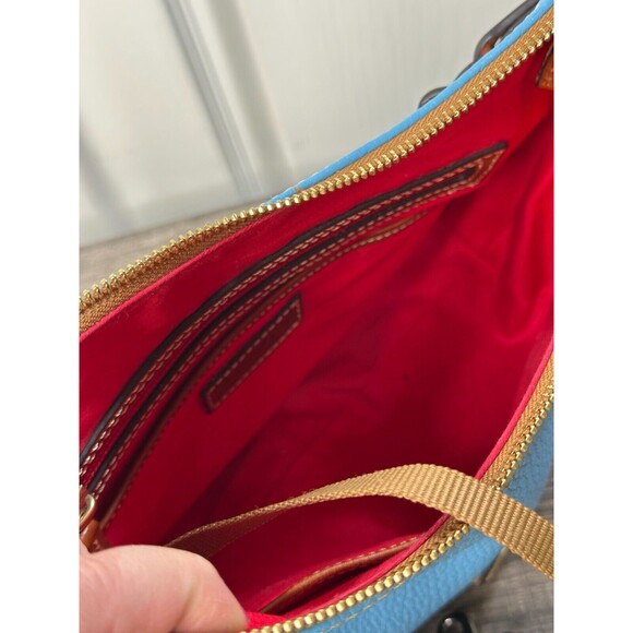 Dooney and Bourke Hobo  Shoulder Bag Turquoise Authentic Pebble Leather - Picture 4 of 9